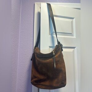 Brown suede Coach vintage slouchy hobo bag